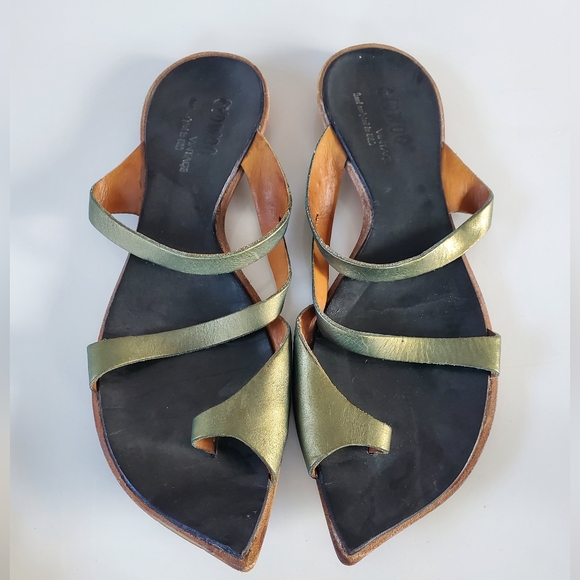 Cydwoq BAZAAR Handmade Leather Slide Toe Loop Sandals Size 41 US 10 - Picture 3 of 15